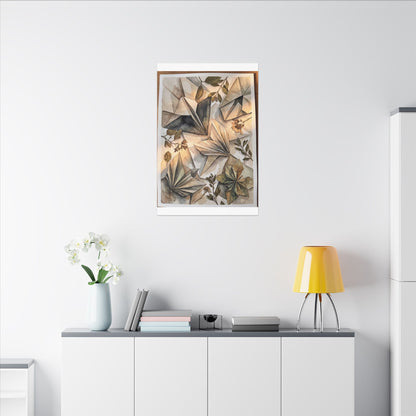 Golden Hour Paper Fold Canvas Art - Japandi Seijaku
