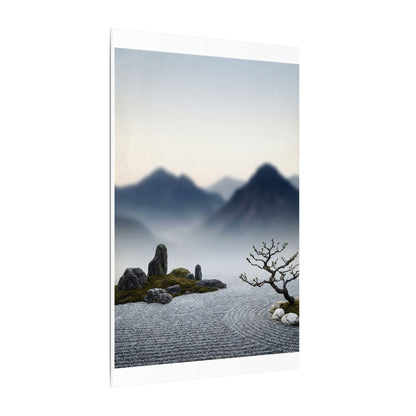 Mountain Mist Karesansui Canvas Art | Contemplative Zen Art