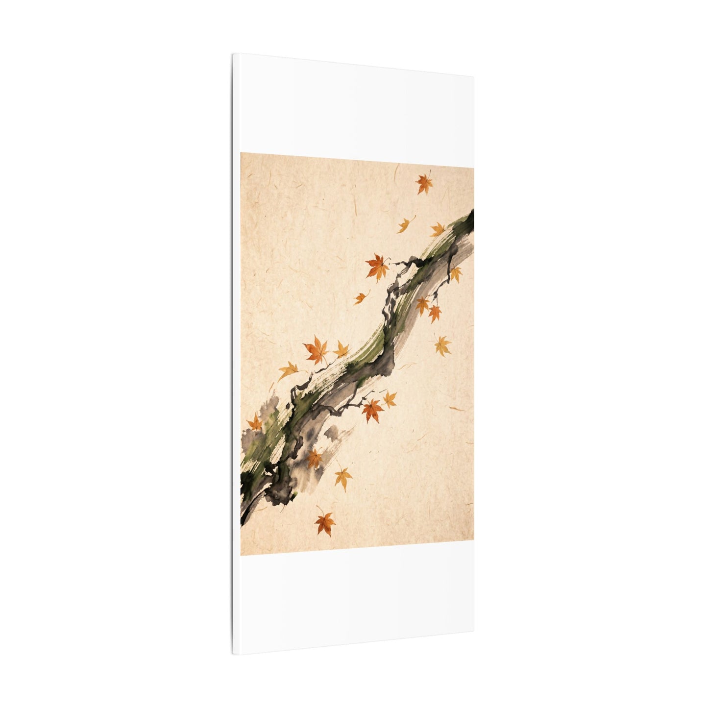 Ink Brushstroke Autumn Canvas Art | Zen Calm Design