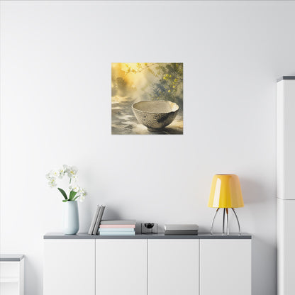 Cozy Ceramic Bowl Canvas Art - Watercolor Japandi