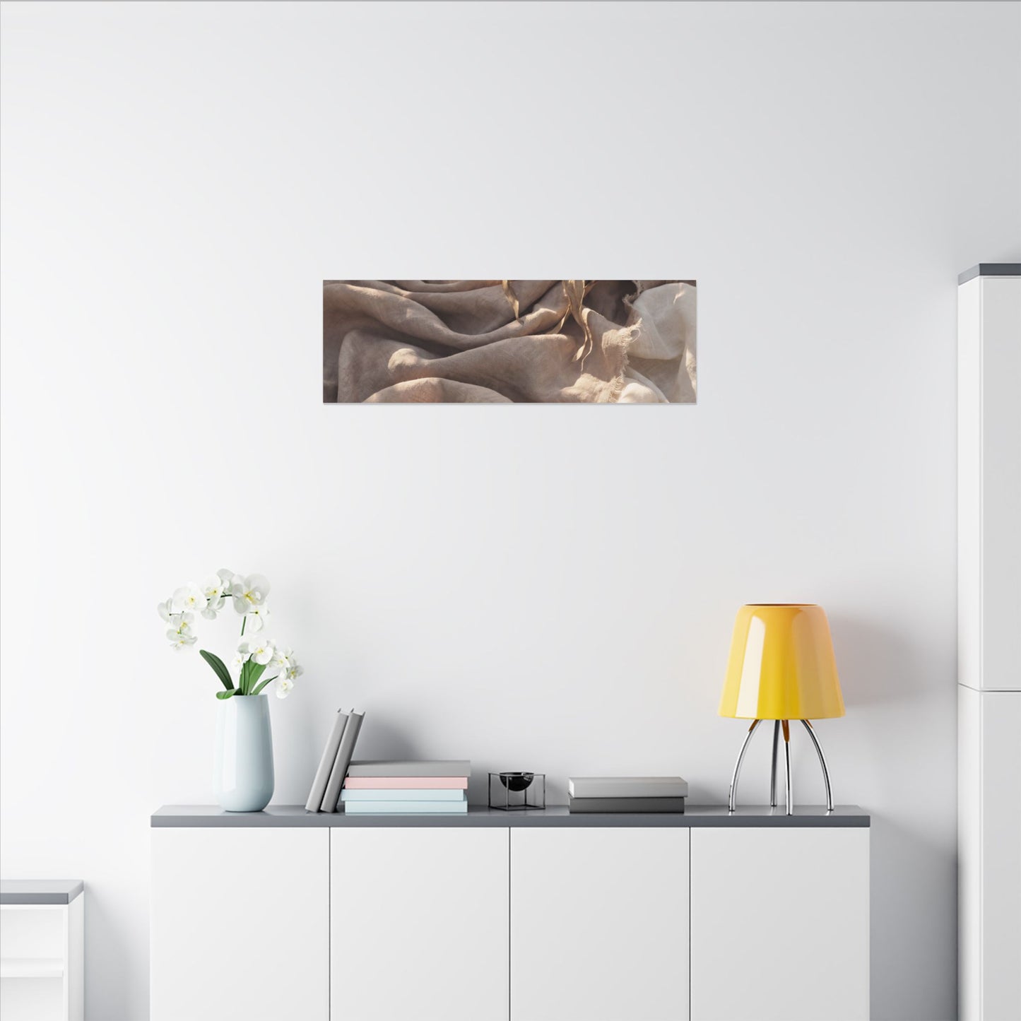 Silk Drape Summer Canvas Art | Japandi Neutral Design