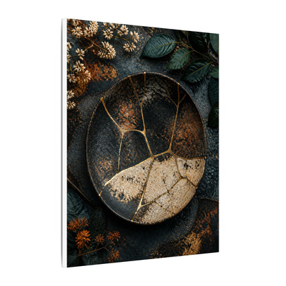 Kintsugi Rust Patina in Dawn | Gold Repair Canvas Art