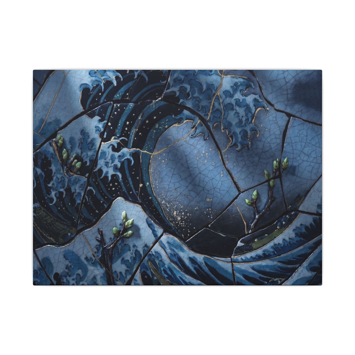 Ocean Wave Spring Canvas Art | Kintsugi Artful Design