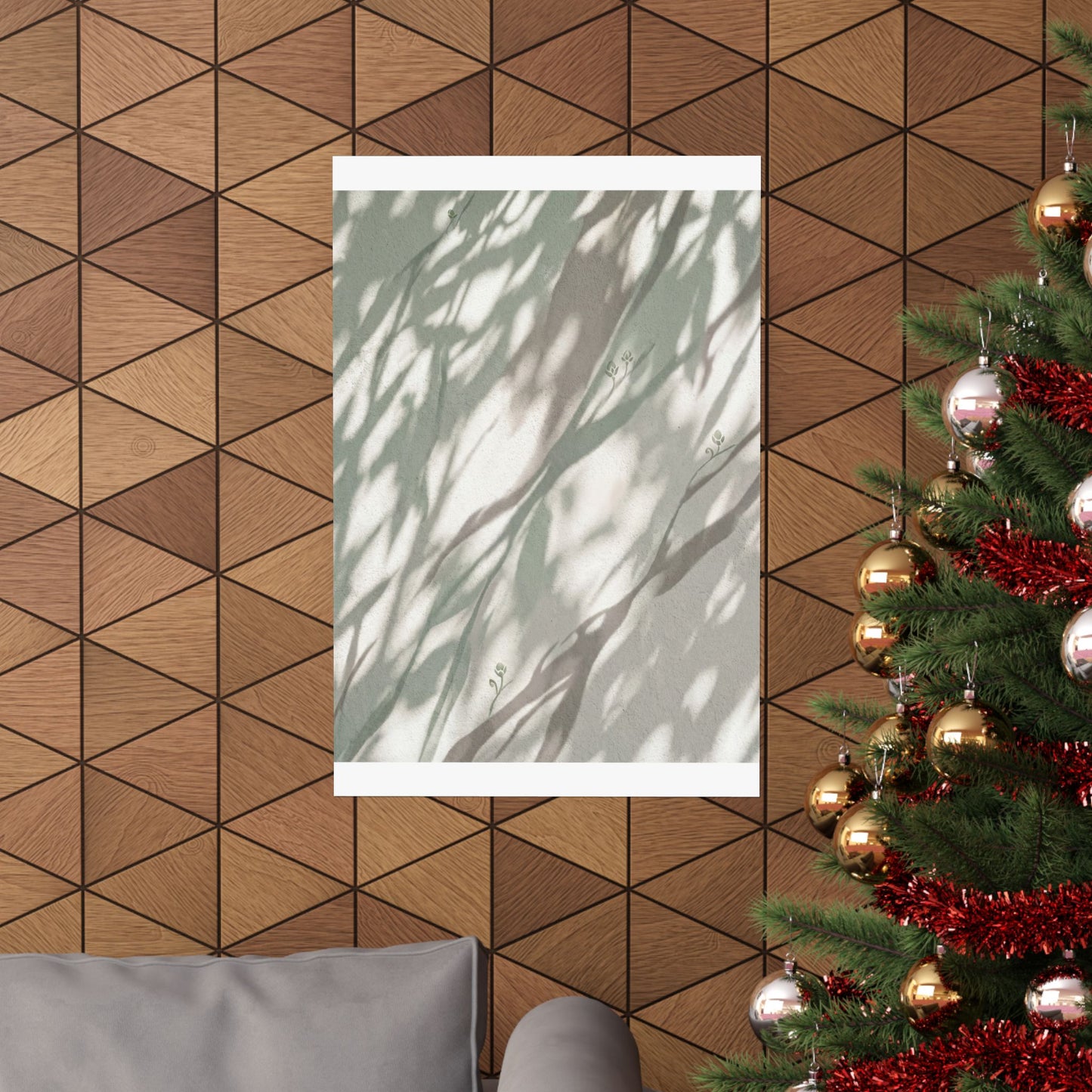 Shadow Play Spring Wall Art Print | Japandi Neutral Design