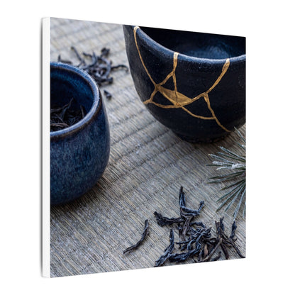 Kintsugi Tea Ceremony in Overcast | Gold Vein Canvas Art