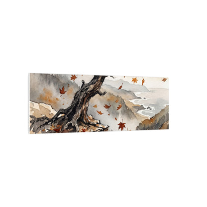 Autumn Pine Tree Watercolor Canvas Art | Warm Decor