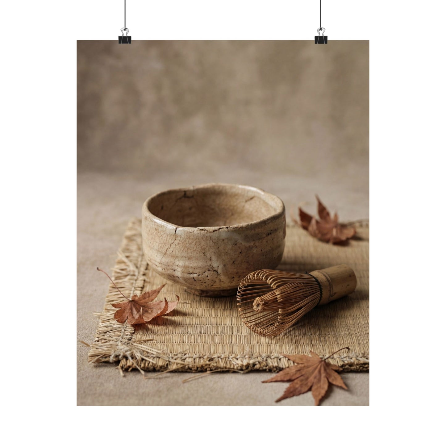 Tea Ceremony Autumn Wall Art Print | Japandi Warm Design Art Print