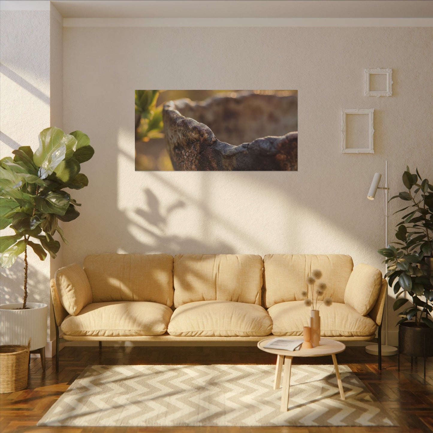 Golden Hour Ceramic Bowl Canvas Art - Dark Japandi Ma