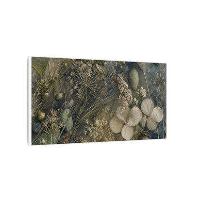 Japandi Dried Flowers in Moonlight | Watercolor Canvas Art