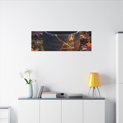 Kanso Moonlit Garden Canvas Art - Kintsugi Gold Repair
