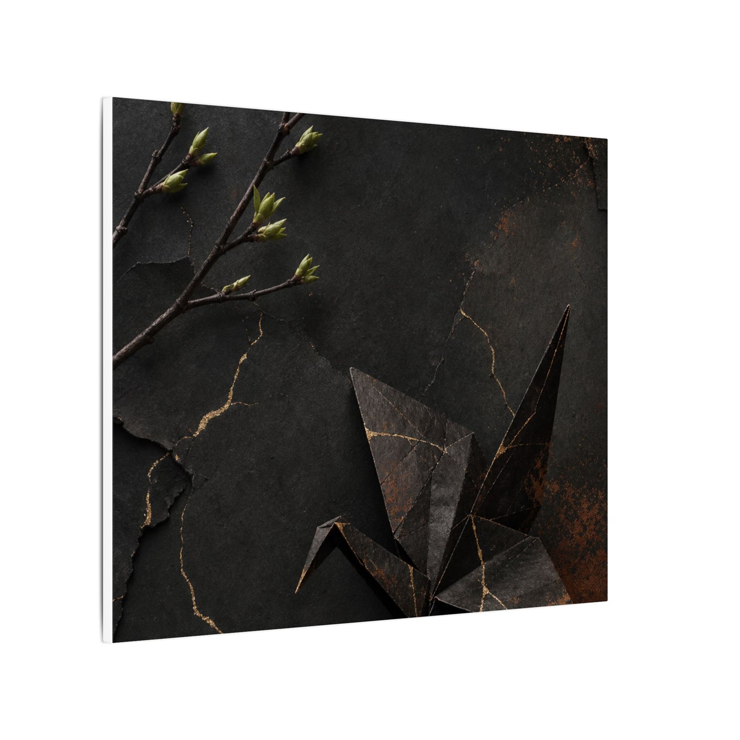 Paper Fold Canvas Art | Spring Kintsugi Broken Beauty Art