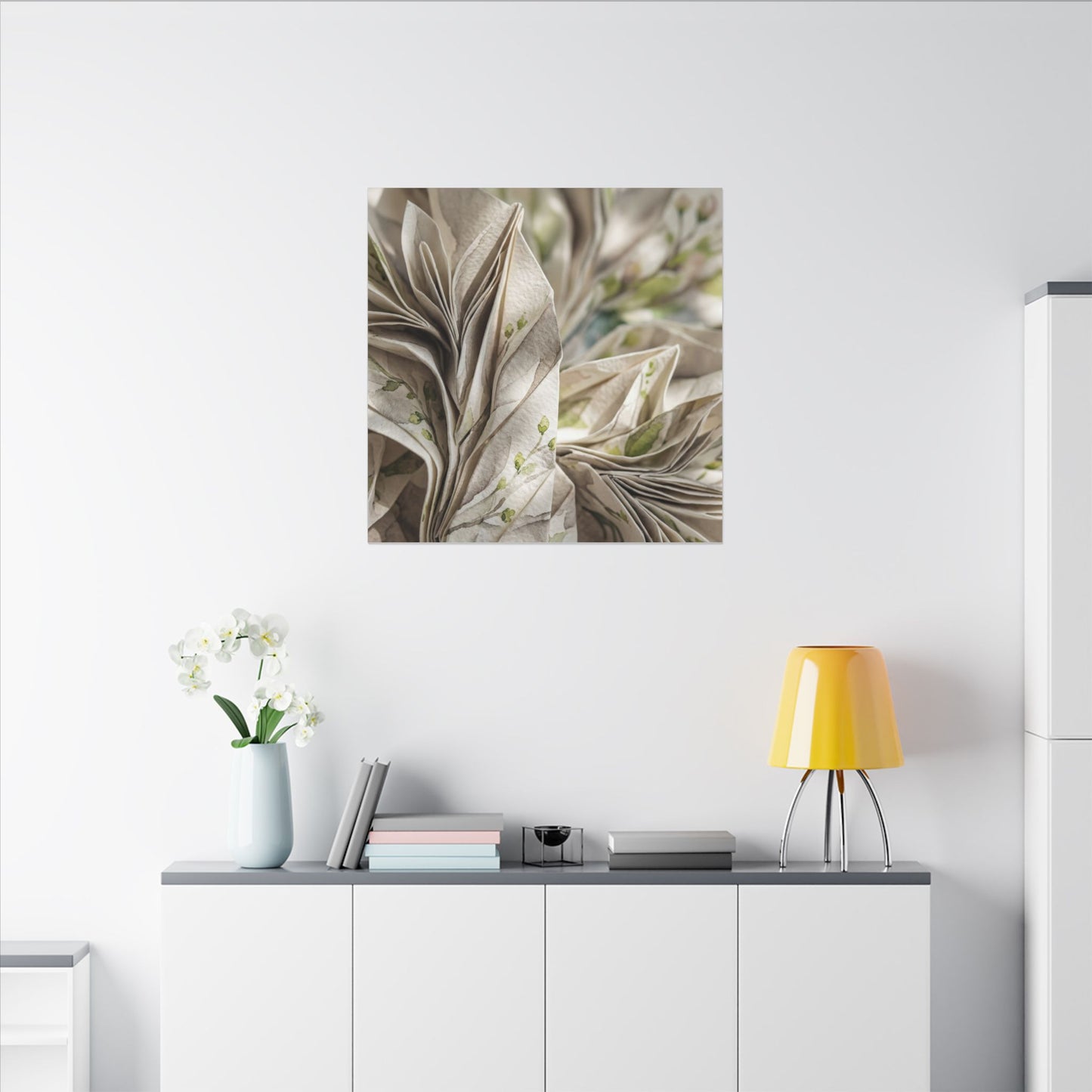 Fukinsei Paper Fold Canvas Art - Japandi Watercolor