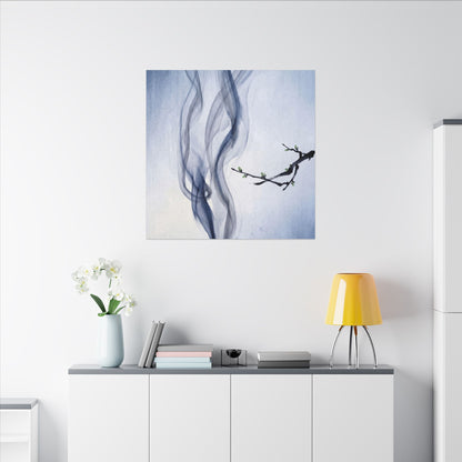 Incense Smoke Spring Canvas Art | Zen Tranquil Design