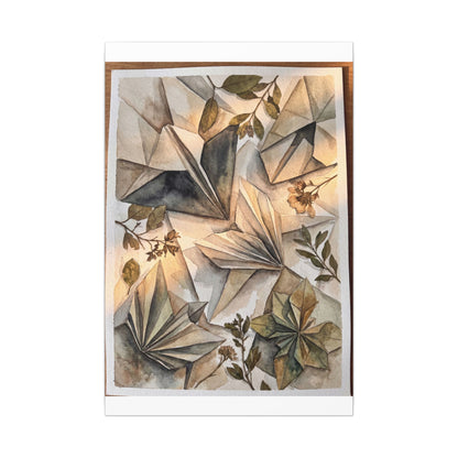 Golden Hour Paper Fold Canvas Art - Japandi Seijaku