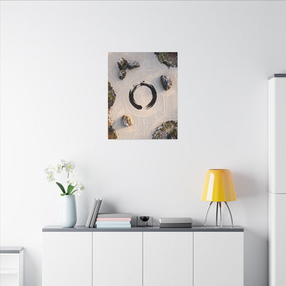 Rock Garden Canvas Art | Winter Zen Enso Art