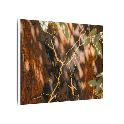 Kanso Rust Patina Canvas Art - Kintsugi Gold Vein