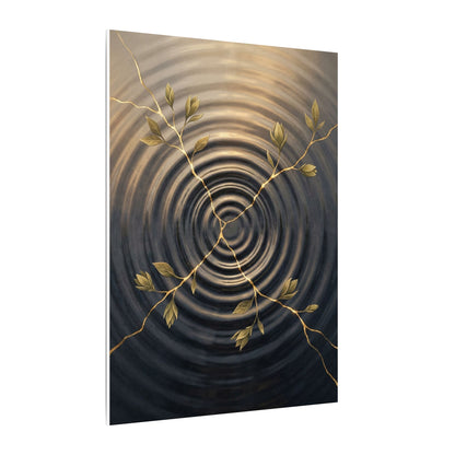 Kanso Water Ripple Canvas Art - Kintsugi Gold Vein