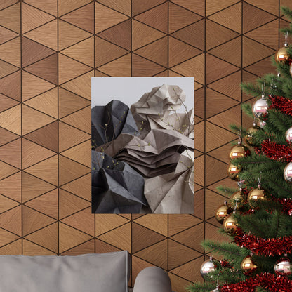 Paper Fold Texture Wall Art Print | Earthy Japandi Art