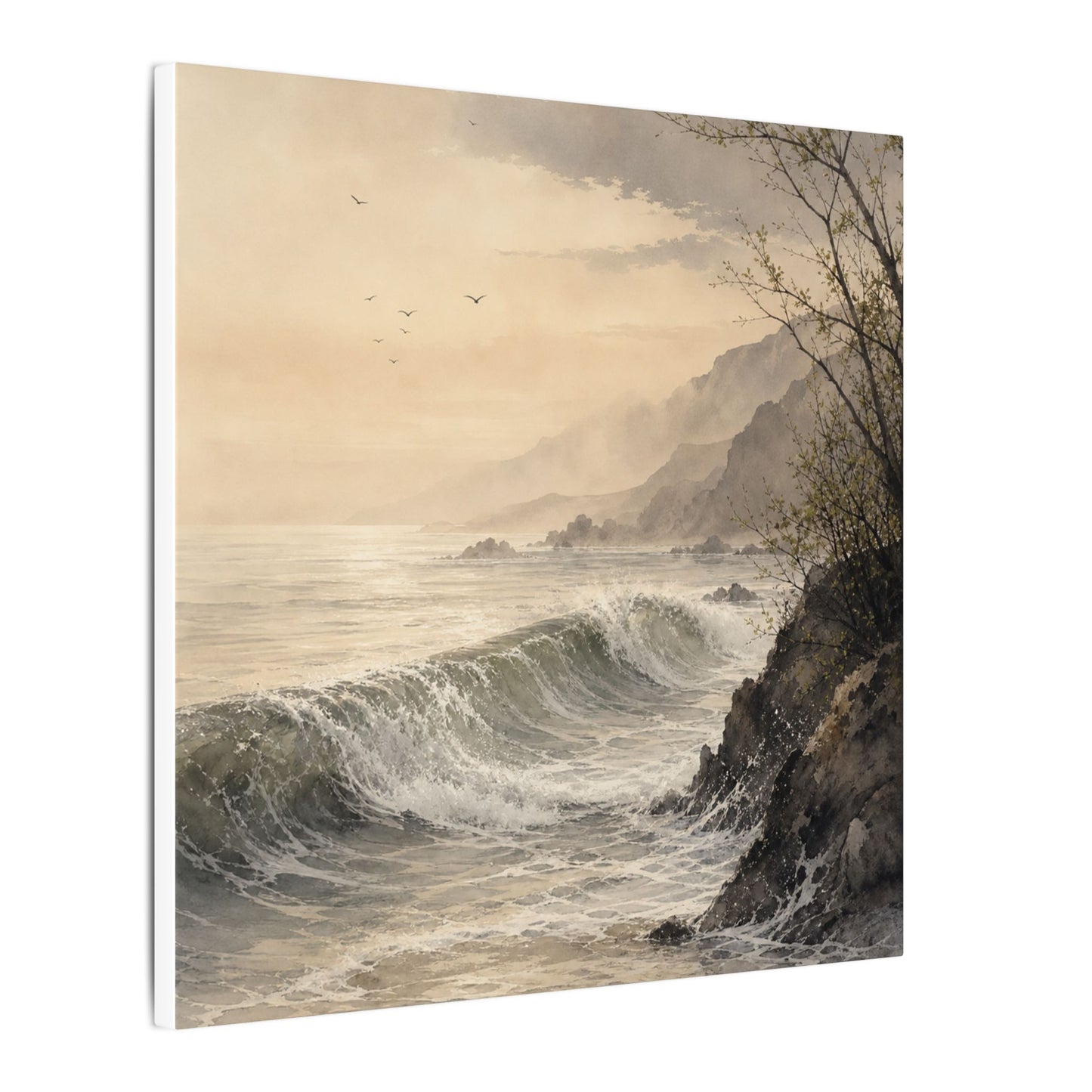 Ocean Wave Spring Canvas Art | Japandi Elegant Design