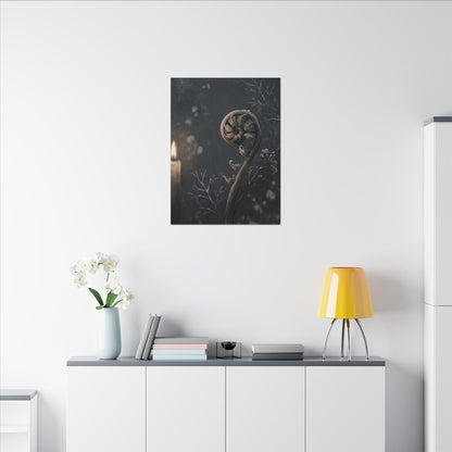 Candlelight Fern Unfurling Canvas Art - Japandi Ma