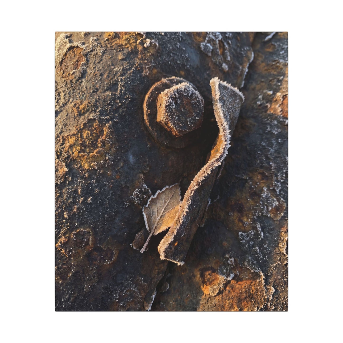 Moody Rust Patina Canvas Art - Moody Minimal Dark Japandi