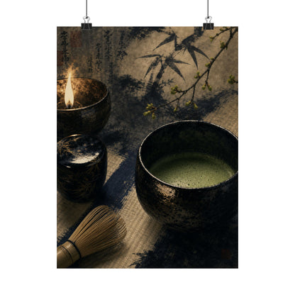 Tea Ceremony Sumi E Wall Art Print | Contemplative Zen Art