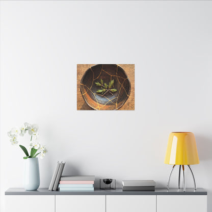 Ceramic Bowl Gold Repair Canvas Art | Resilient Kintsugi Art