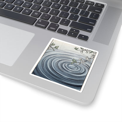 Water Ripple Spring Sticker | Zen Peaceful Design Art Print