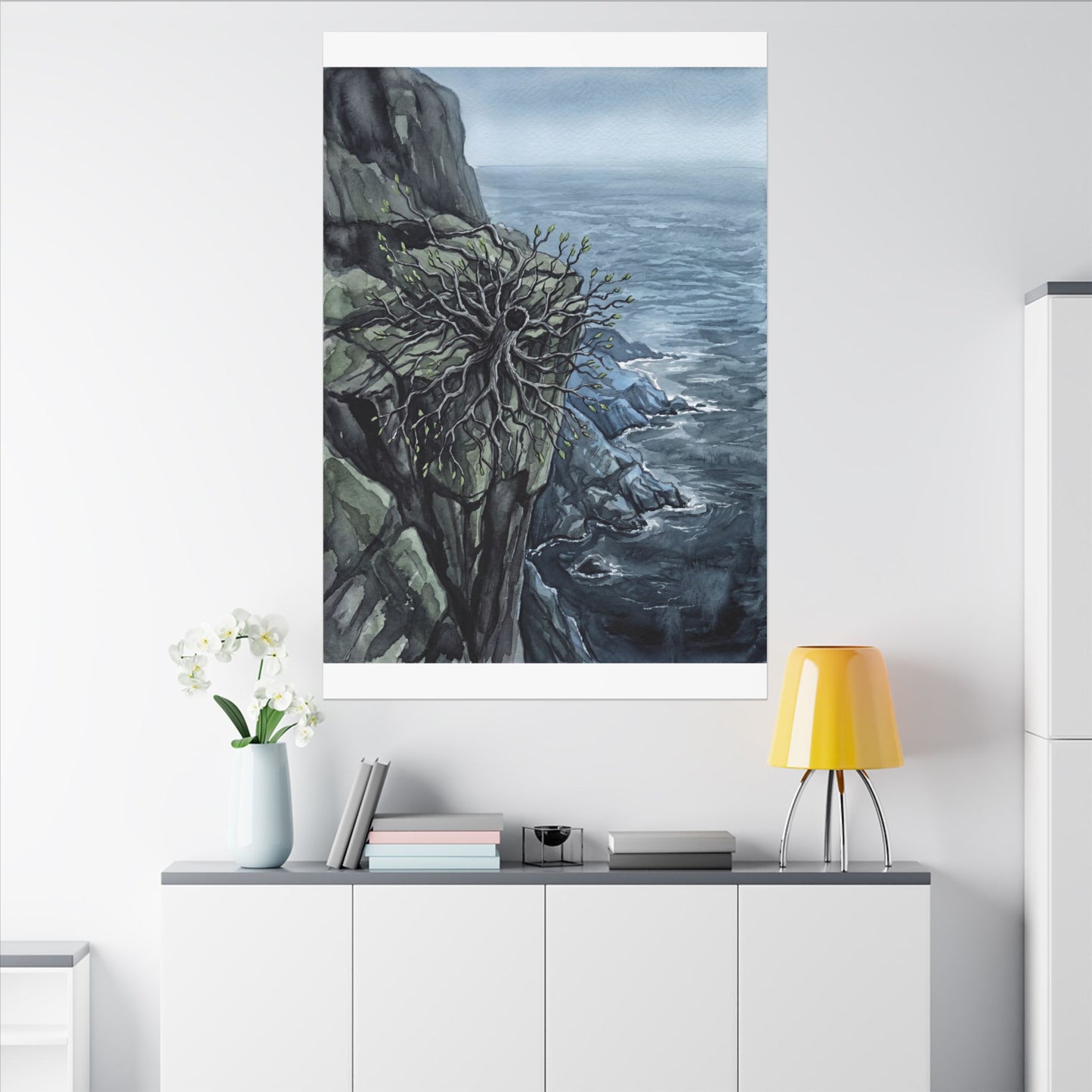 Pine Tree Spring Canvas Art | Japandi Neutral Design