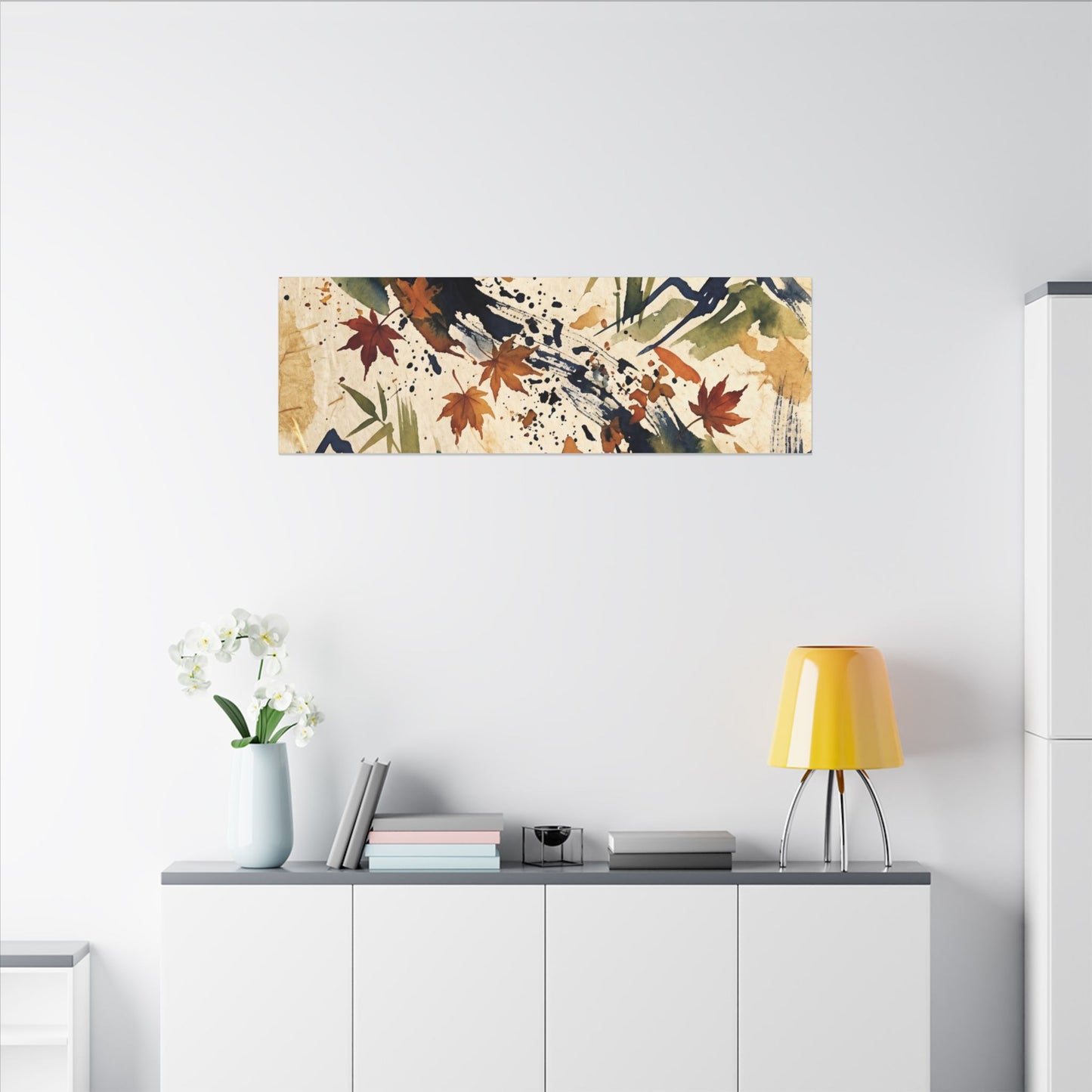 Golden Hour Ink Brushstroke Canvas Art - Zen Shibui