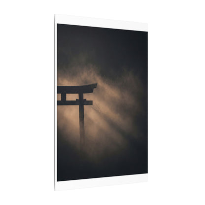 Torii Gate Shadow Zen Canvas Art | Bold Dark Japandi Art