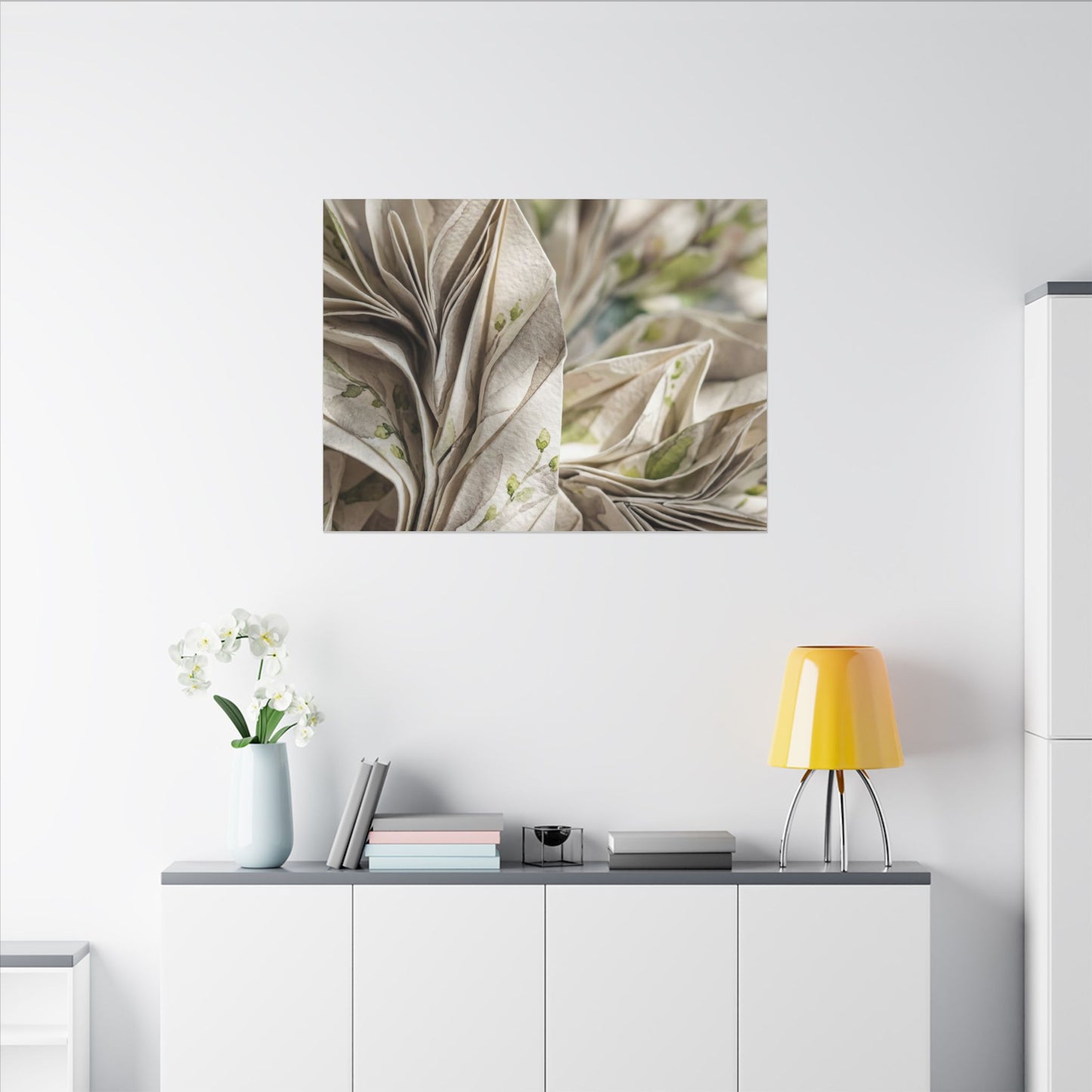 Fukinsei Paper Fold Canvas Art - Japandi Watercolor