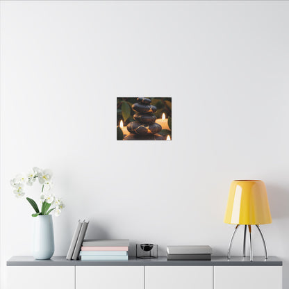 Summer River Stones Gold Vein Canvas Art | Philosophical Decor