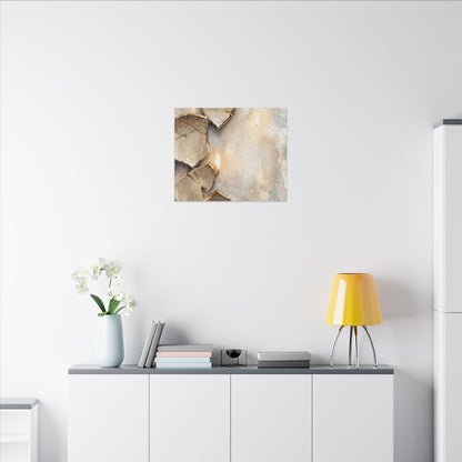 Broken Pottery Winter Canvas Art | Japandi Warm Design