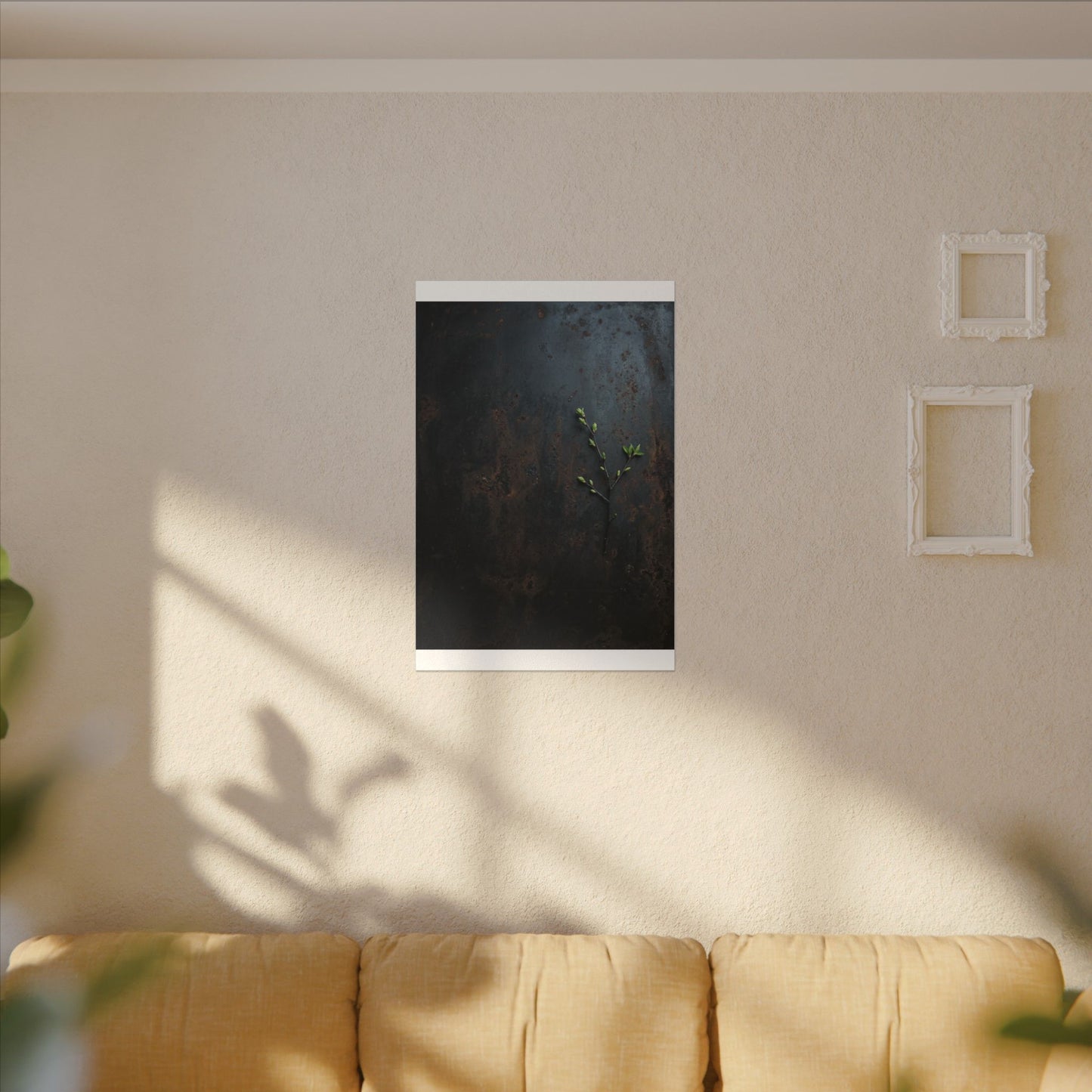 Rust Patina Moody Minimal Canvas Art | Moody Dark Japandi Art