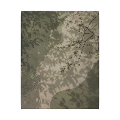Neutral Shadow Play Canvas Art - Japanese Pattern Japandi