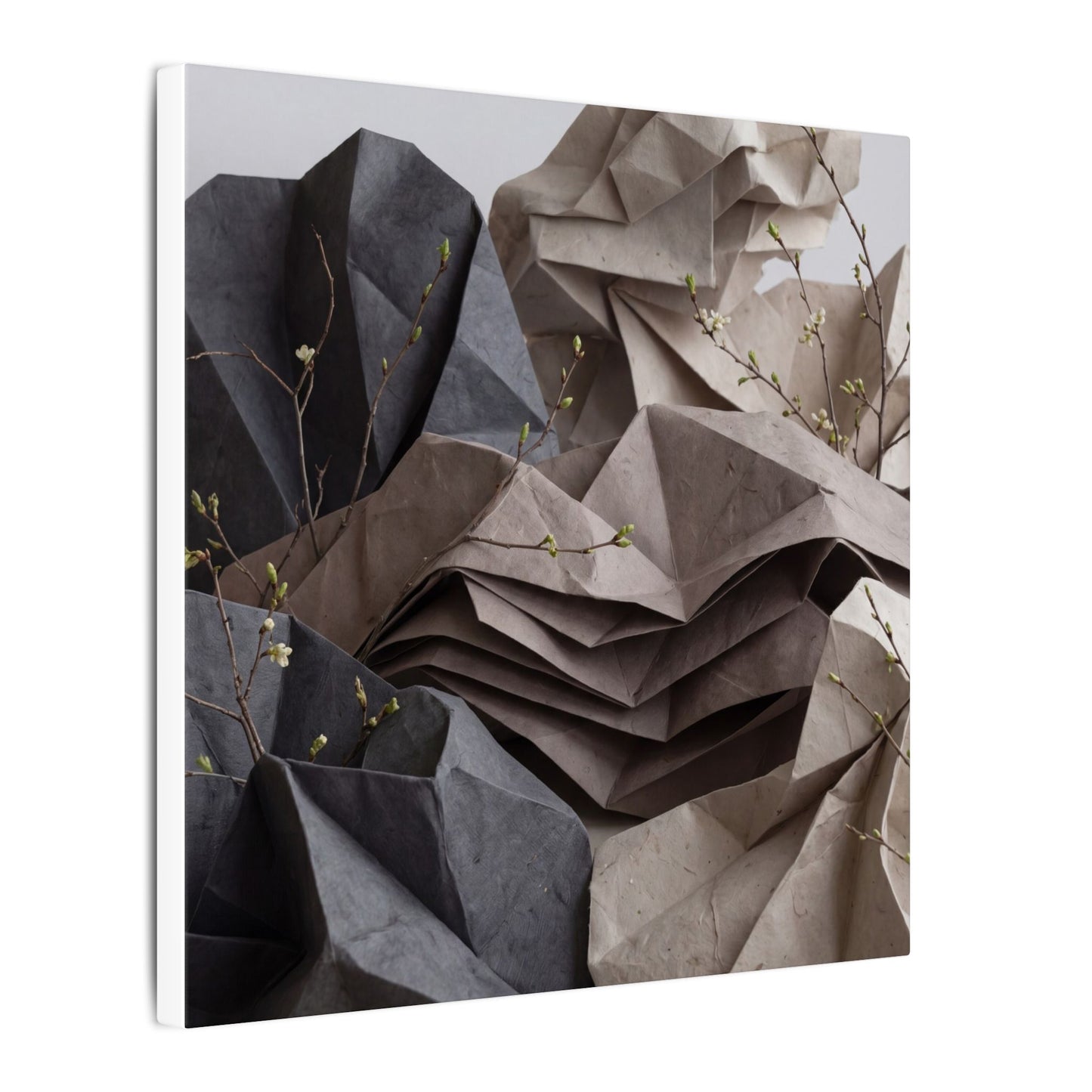 Neutral Paper Fold Canvas Art - Texture Japandi