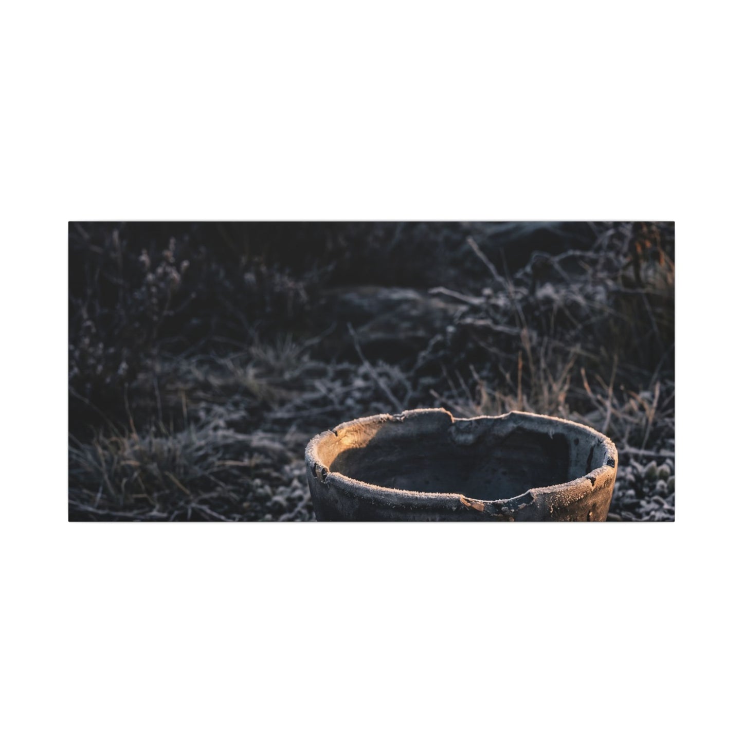 Kanso Ceramic Bowl Canvas Art - Dark Japandi Dark Texture