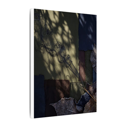 Ma Incense Smoke Canvas Art - Dark Japandi Dark Texture