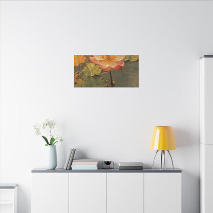 Autumn Lotus Flower Herbarium Canvas Art | Rustic Decor