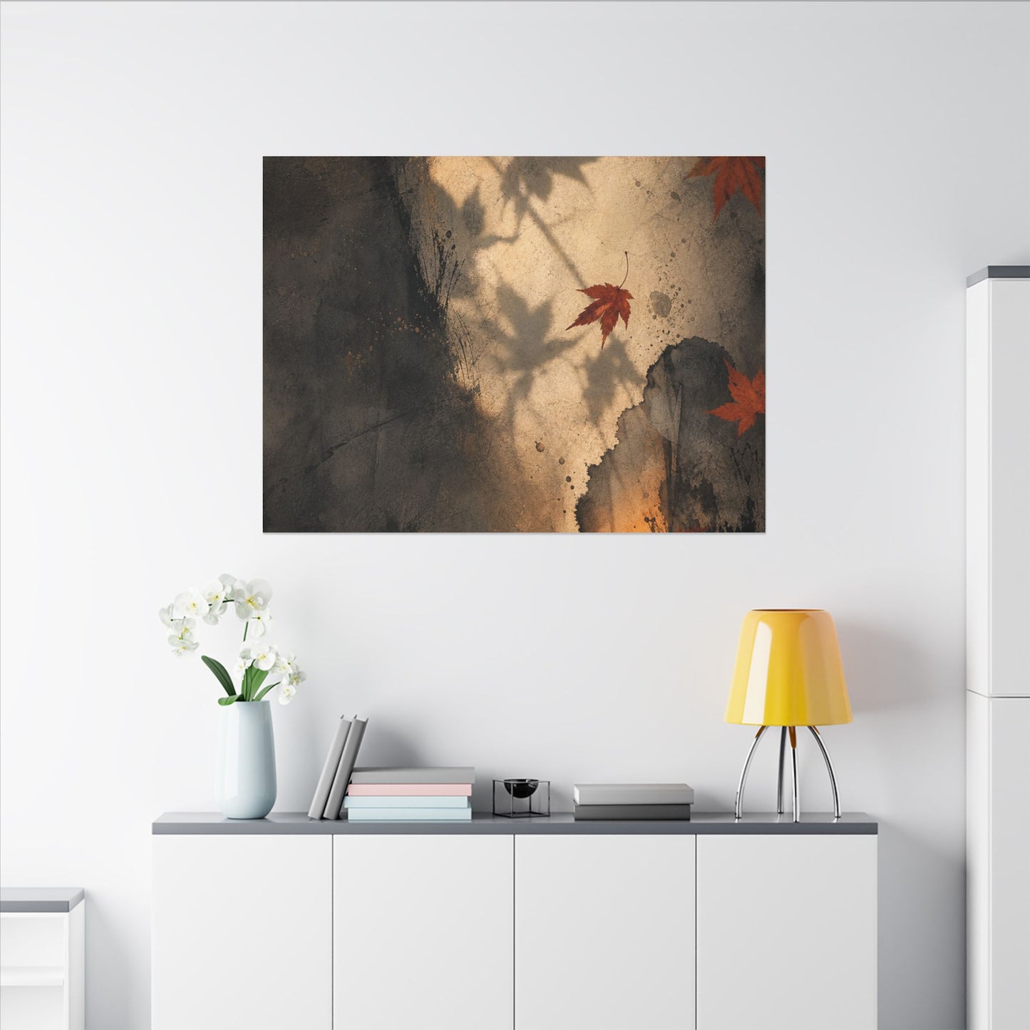 Shadow Play Texture Canvas Art | Neutral Japandi Art