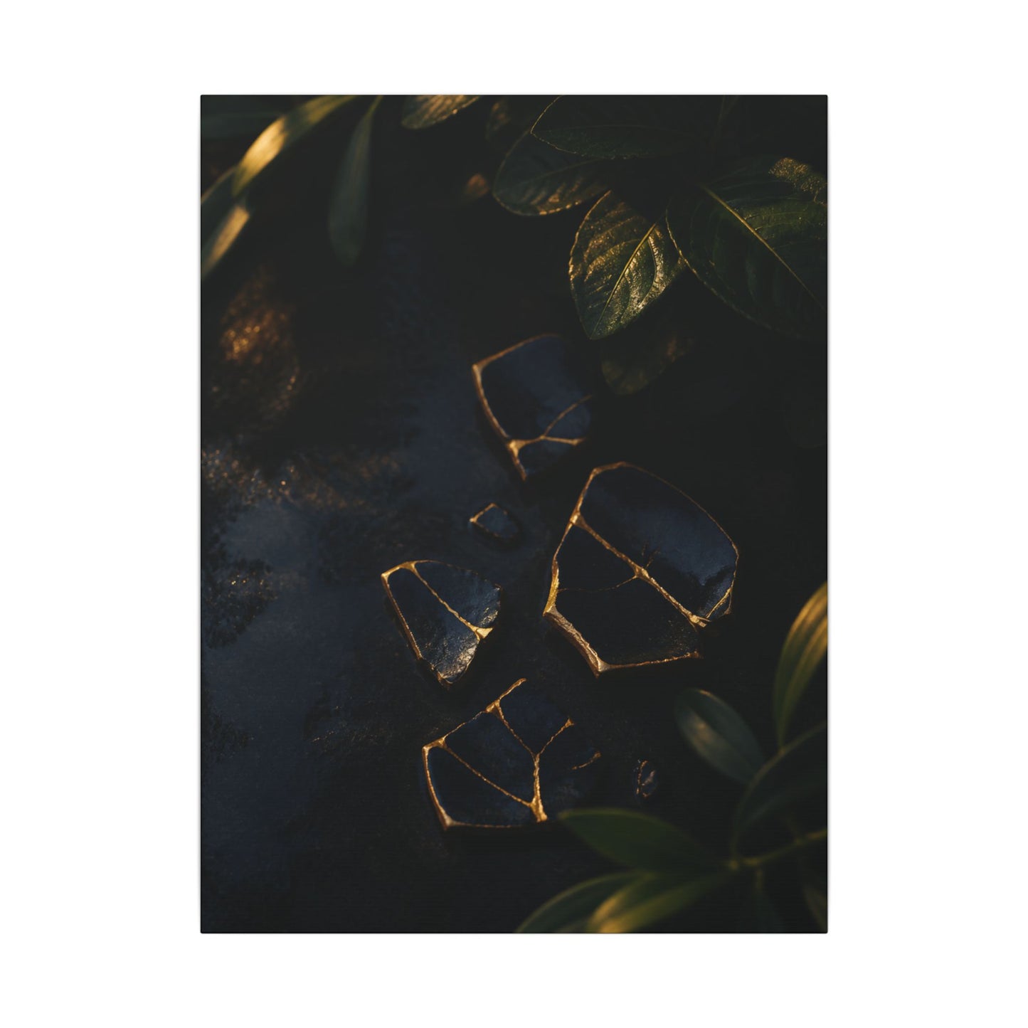Summer Broken Pottery Moody Minimal Canvas Art | Atmospheric Decor