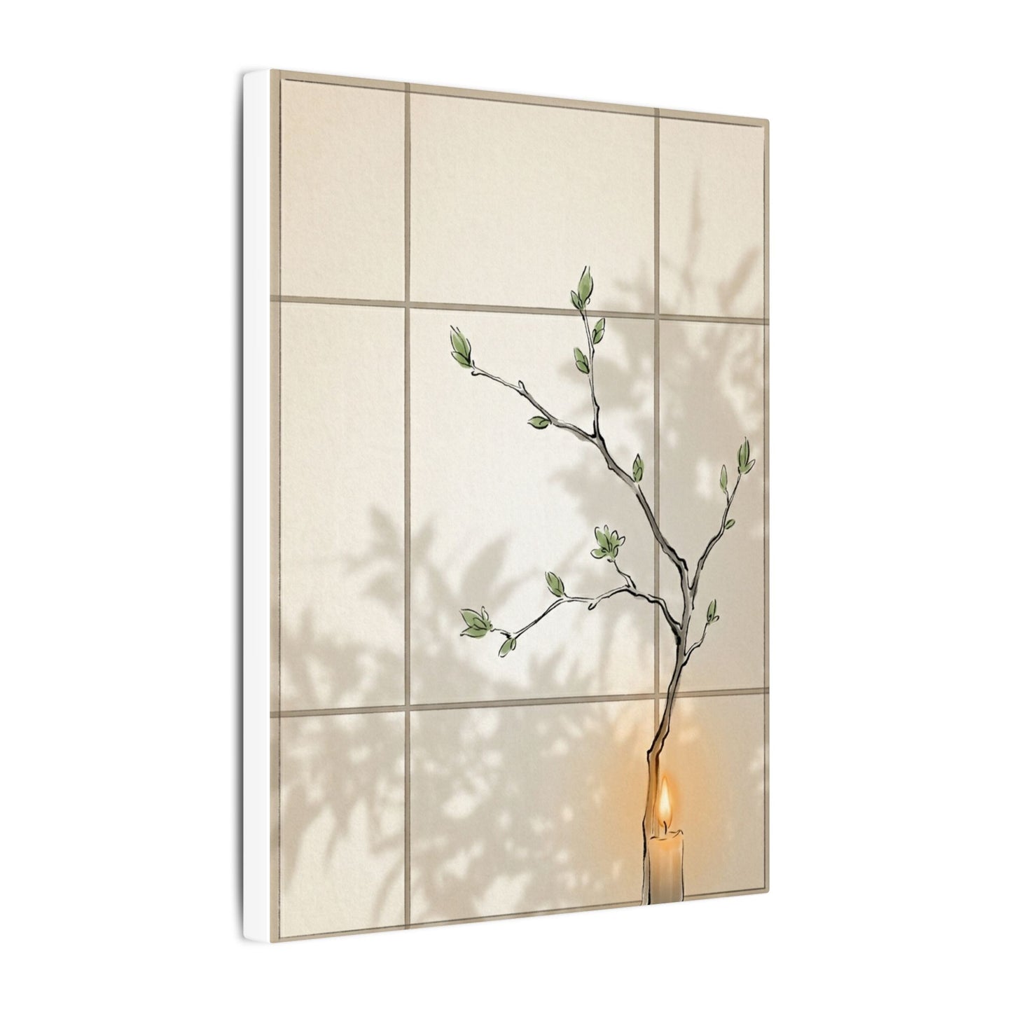 Shoji Screen Spring Canvas Art | Japandi Cozy Design