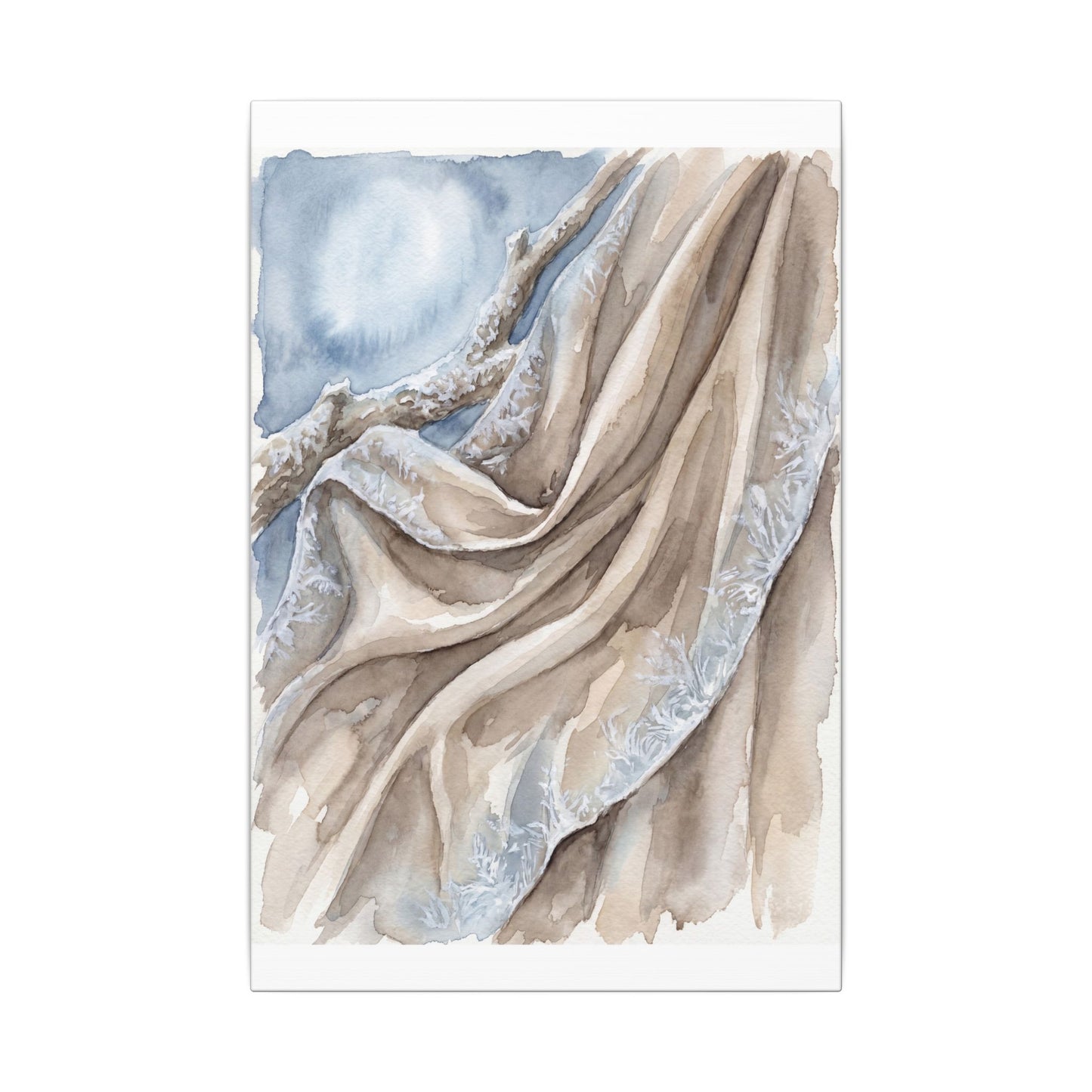 Silk Drape Winter Canvas Art | Japandi Cozy Design