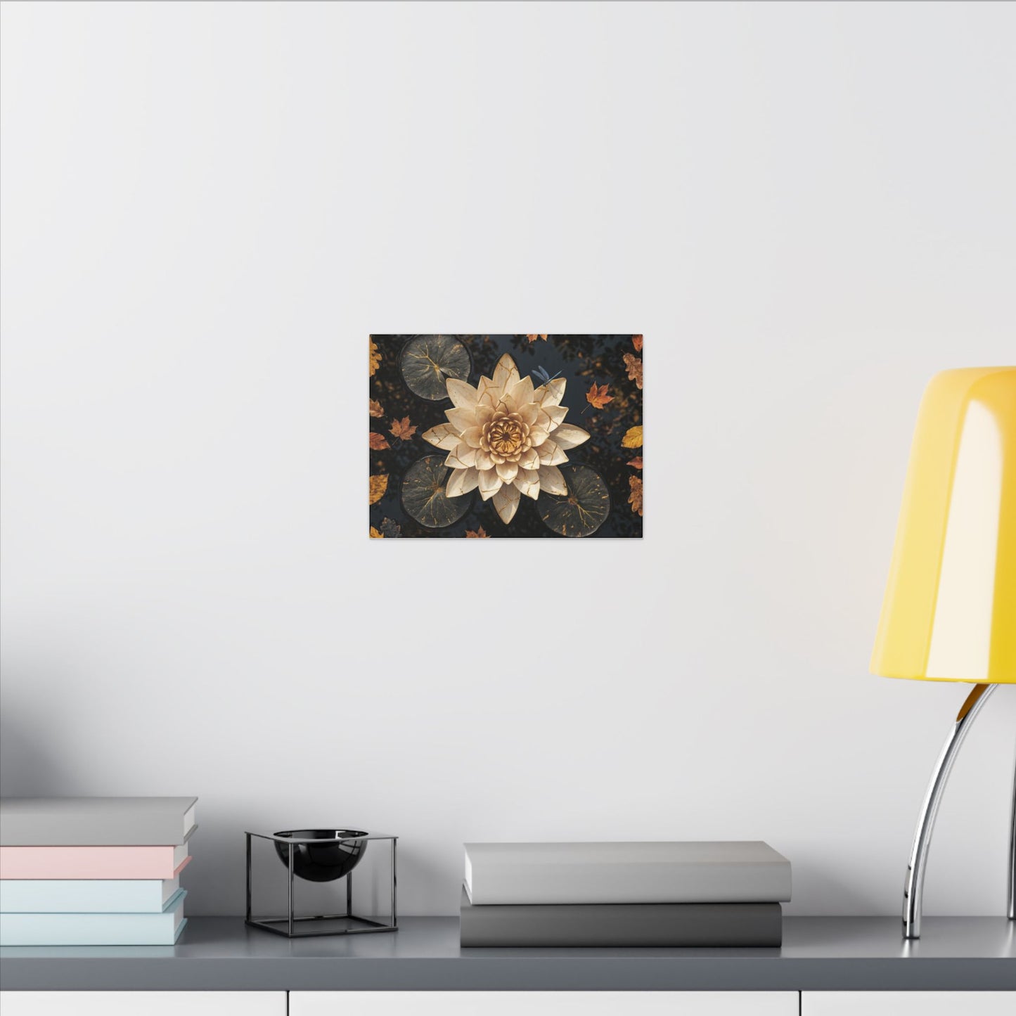 Healing Lotus Flower Canvas Art - Gold Repair Kintsugi