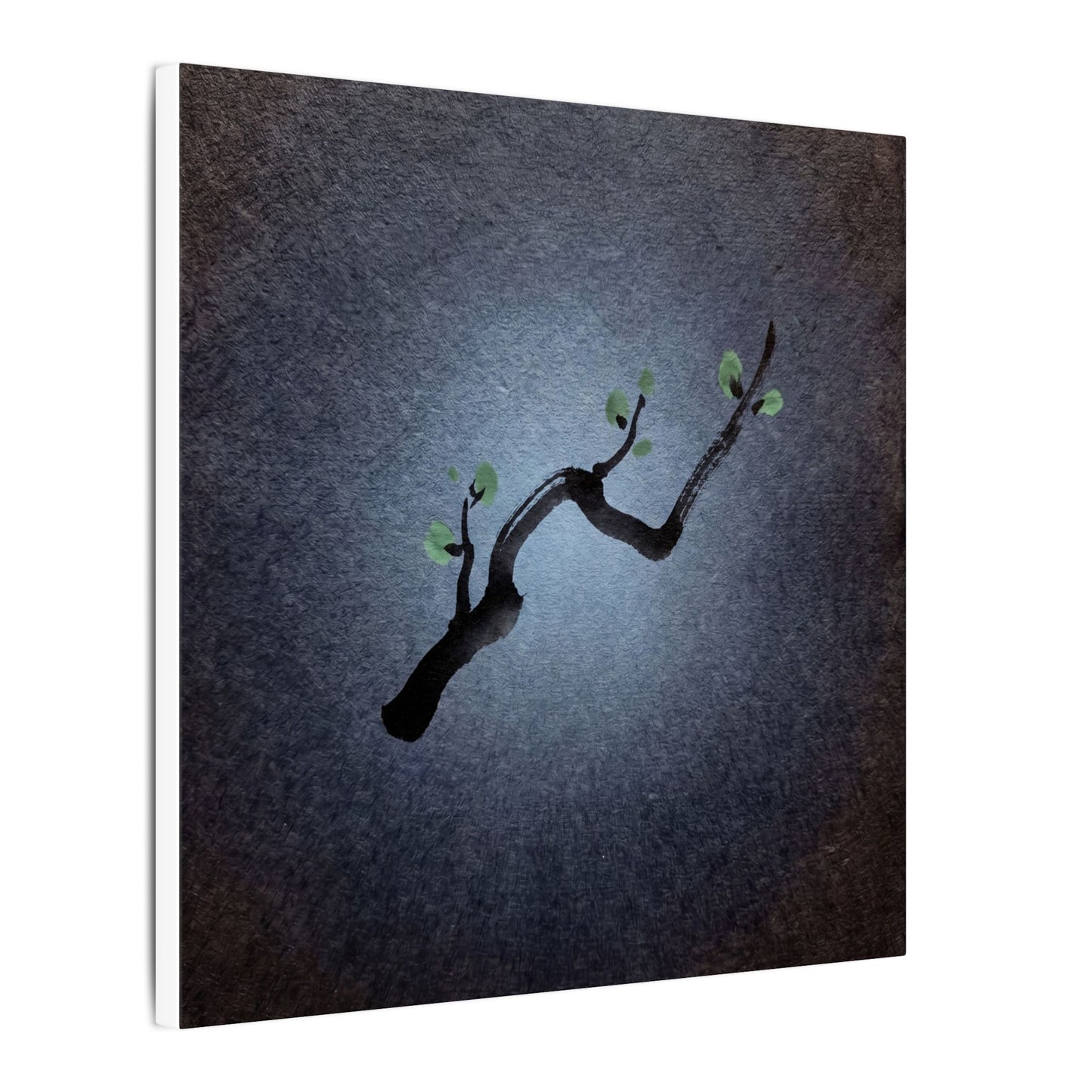 Ink Brushstroke Canvas Art | Spring Dark Japandi Moody Minimal Art