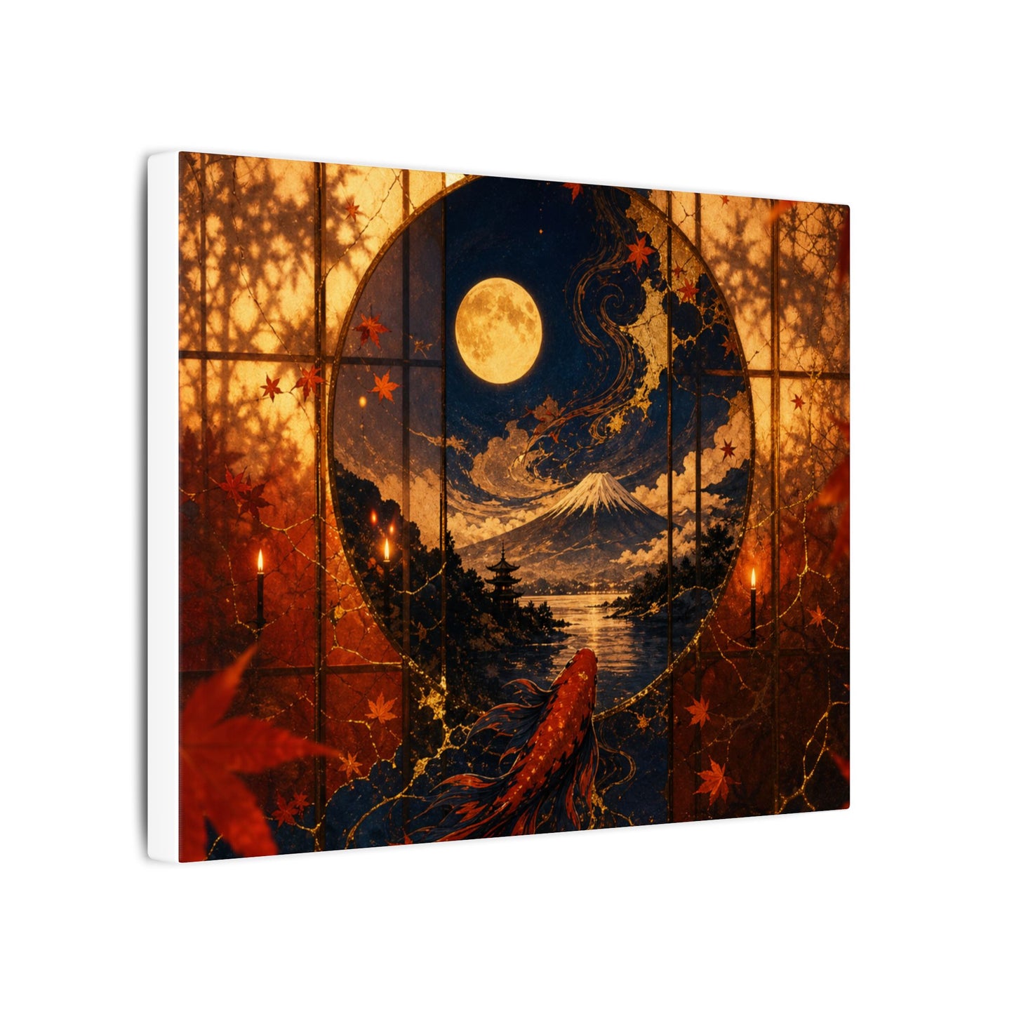 Beautiful Shoji Screen Canvas Art - Gold Vein Kintsugi