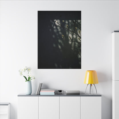Dark Japandi Shoji Screen in Dappled | Moody Minimal Canvas Art
