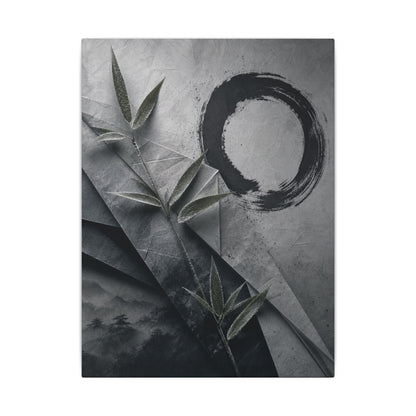 Winter Paper Fold Enso Canvas Art | Serene Decor