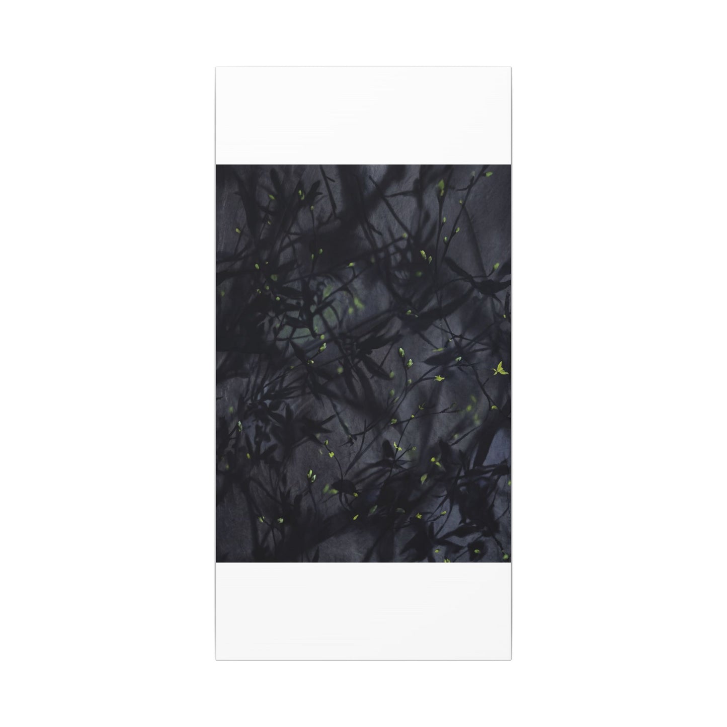 Shadow Play Spring Canvas Art | Dark Japandi Atmospheric Design